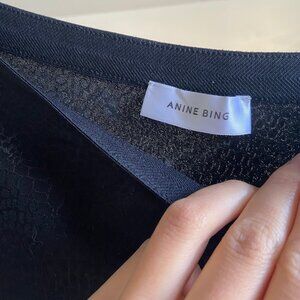 ANINE BING Dolly Snake Print Slit Skirt